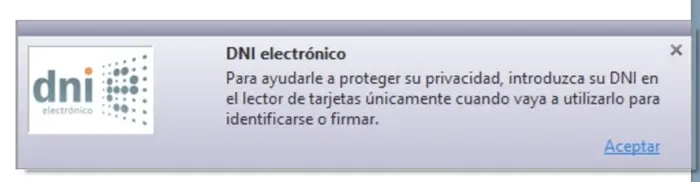 Popup conexión DNI
